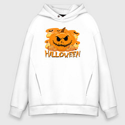 Толстовка оверсайз мужская Orange holiday halloween, цвет: белый