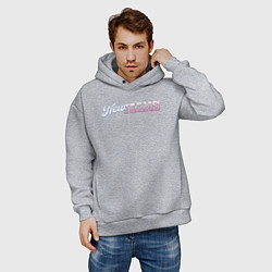 Толстовка оверсайз мужская Newjeans logo, цвет: меланж — фото 2
