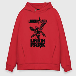 Толстовка оверсайз мужская LP - hybrid theory, цвет: красный