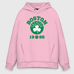 Толстовка оверсайз мужская Boston Celtics 1986, цвет: светло-розовый