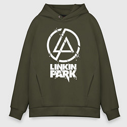 Толстовка оверсайз мужская Linkin Park - white, цвет: хаки