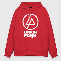 Толстовка оверсайз мужская Linkin Park - white, цвет: красный
