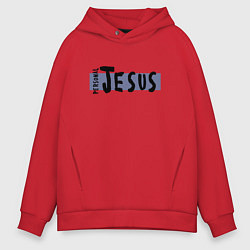 Толстовка оверсайз мужская Depeche Mode - personal jesus logo, цвет: красный