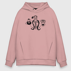 Толстовка оверсайз мужская Доктор Ливси весёлый, цвет: пыльно-розовый