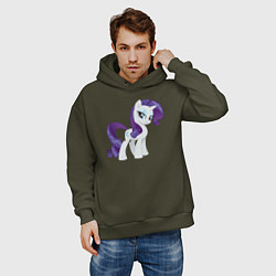 Толстовка оверсайз мужская Рарити из My Little Pony в кино, цвет: хаки — фото 2