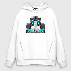 Толстовка оверсайз мужская Formula-1 Мерседес, цвет: белый