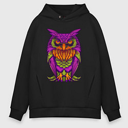 Толстовка оверсайз мужская Purple owl, цвет: черный
