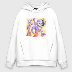 Толстовка оверсайз мужская Джекс Удивительный цифровой цирк, цвет: белый
