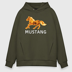 Толстовка оверсайз мужская Mustang firely art, цвет: хаки