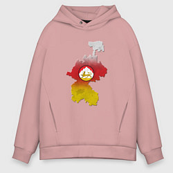 Толстовка оверсайз мужская Осетия и герб, цвет: пыльно-розовый