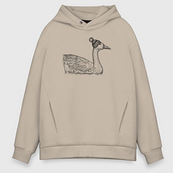 Толстовка оверсайз мужская Утка в шапке, цвет: миндальный