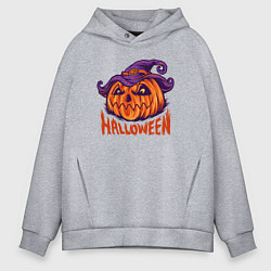 Толстовка оверсайз мужская Halloween праздник, цвет: меланж