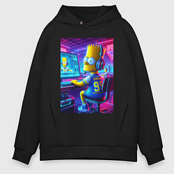 Толстовка оверсайз мужская Bart Simpson - esports, цвет: черный