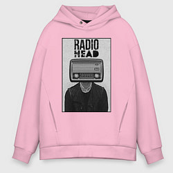 Толстовка оверсайз мужская Radiohead human, цвет: светло-розовый