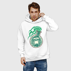 Толстовка оверсайз мужская Череп в колбе, цвет: белый — фото 2