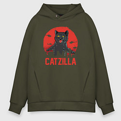 Толстовка оверсайз мужская Catzilla, цвет: хаки