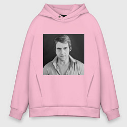 Толстовка оверсайз мужская Портрет Владимир Высоцкий, цвет: светло-розовый