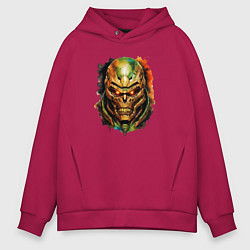 Толстовка оверсайз мужская Doom slayer skull, цвет: маджента