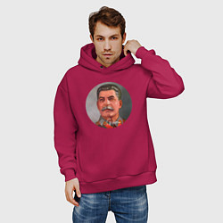 Толстовка оверсайз мужская Stalin color, цвет: маджента — фото 2