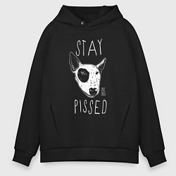 Толстовка оверсайз мужская Stay dog pissed, цвет: черный