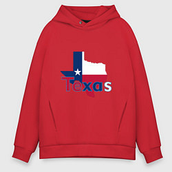 Толстовка оверсайз мужская Texas, цвет: красный