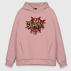 Толстовка оверсайз мужская Slipknot original, цвет: пыльно-розовый