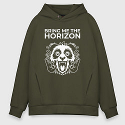 Толстовка оверсайз мужская Bring Me the Horizon rock panda, цвет: хаки