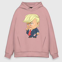 Толстовка оверсайз мужская Мистер Трамп, цвет: пыльно-розовый