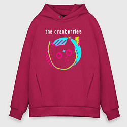 Толстовка оверсайз мужская The Cranberries rock star cat, цвет: маджента