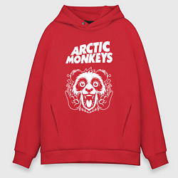 Толстовка оверсайз мужская Arctic Monkeys rock panda, цвет: красный