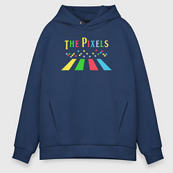Толстовка оверсайз мужская The pixels, цвет: тёмно-синий