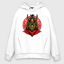Толстовка оверсайз мужская Сёгун логотип, цвет: белый