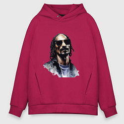 Толстовка оверсайз мужская Snoop dog, цвет: маджента