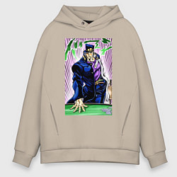 Толстовка оверсайз мужская ДжоДжо ставит душу матери, цвет: миндальный