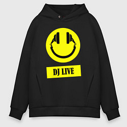 Толстовка оверсайз мужская Dj live, цвет: черный