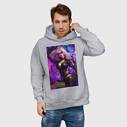 Толстовка оверсайз мужская League of Legends Kaisa Kda, цвет: меланж — фото 2