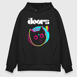 Толстовка оверсайз мужская The Doors rock star cat, цвет: черный