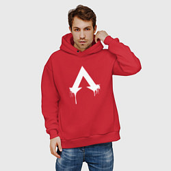 Толстовка оверсайз мужская Логотип Apex с подтеками, цвет: красный — фото 2