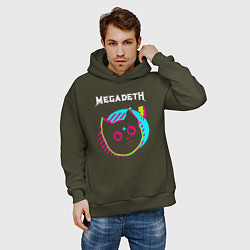Толстовка оверсайз мужская Megadeth rock star cat, цвет: хаки — фото 2