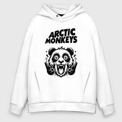Толстовка оверсайз мужская Arctic Monkeys - rock panda, цвет: белый
