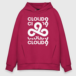 Толстовка оверсайз мужская Cloud9 - in logo, цвет: маджента