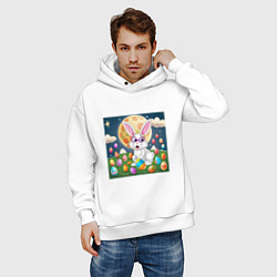 Толстовка оверсайз мужская Зайчик ботаник, цвет: белый — фото 2