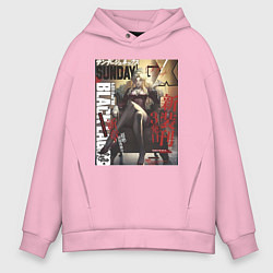 Толстовка оверсайз мужская Пираты Чёрной лагуны Балалайка, цвет: светло-розовый