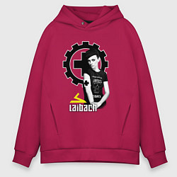 Толстовка оверсайз мужская Laibach - A girl with tshirt, цвет: маджента