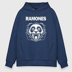Толстовка оверсайз мужская Ramones rock panda, цвет: тёмно-синий