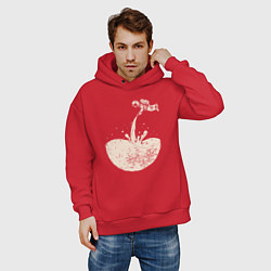 Толстовка оверсайз мужская Космический всплеск, цвет: красный — фото 2