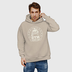 Толстовка оверсайз мужская Gym fitness club, цвет: миндальный — фото 2