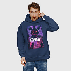 Толстовка оверсайз мужская Freddy - мишка Фредди, цвет: тёмно-синий — фото 2
