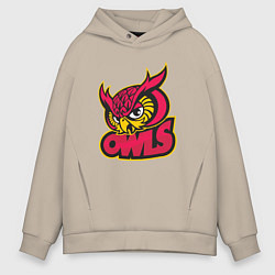 Толстовка оверсайз мужская Team owls, цвет: миндальный