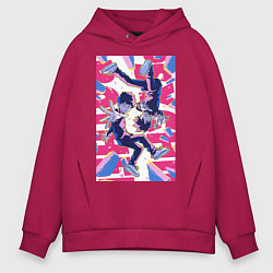 Толстовка оверсайз мужская Моб Психо 100 Экубо экстрасенс, цвет: маджента